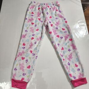 Girls Dreamworks Trolls Poppy Music Notes Heart Print Fleece Pajama Pants Size 8